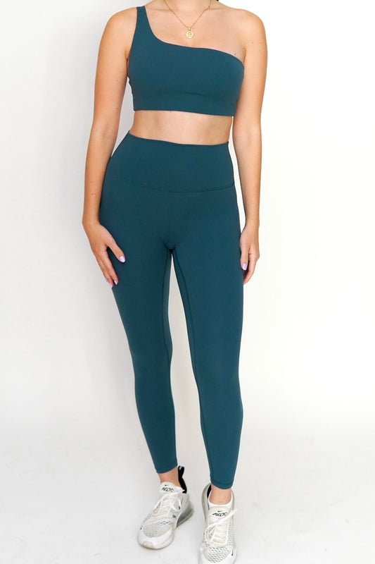 Green Ribbed Leggings