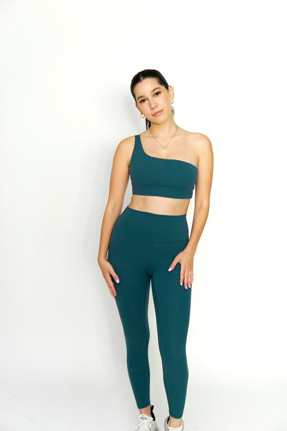 Green Ribbed Leggings