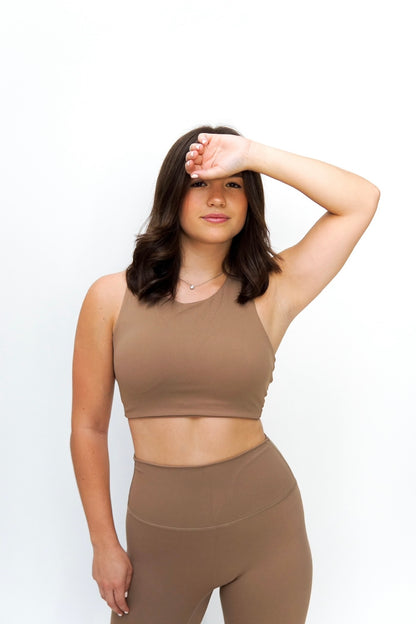 Asymmetrical Back Brown Top