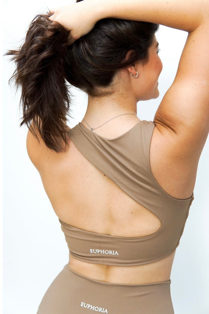 Asymmetrical Back Brown Top