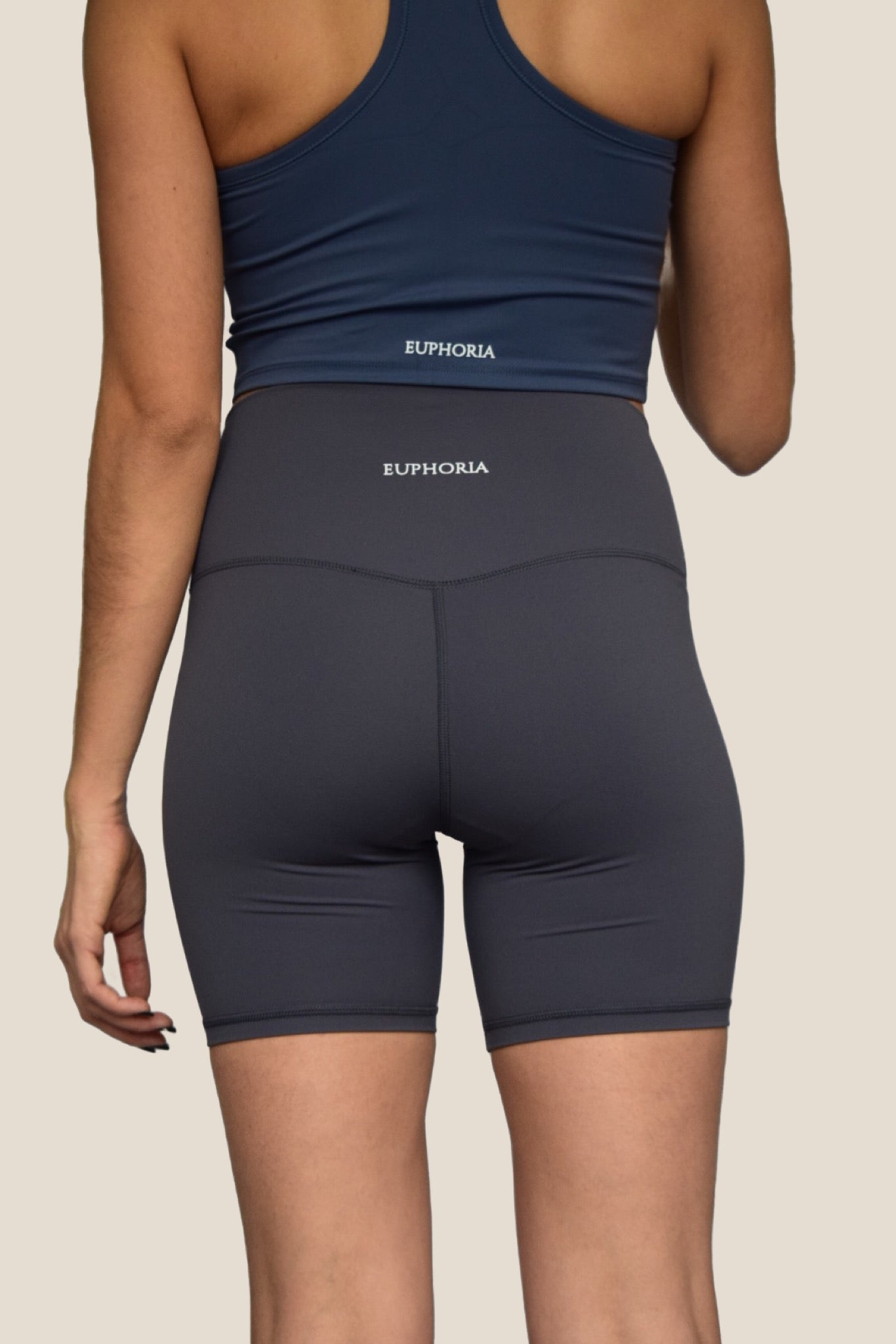 Blue Grey Biker Shorts