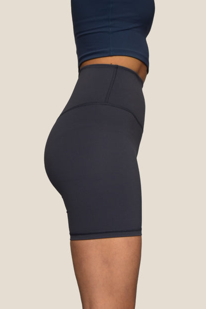 Blue Grey Biker Shorts
