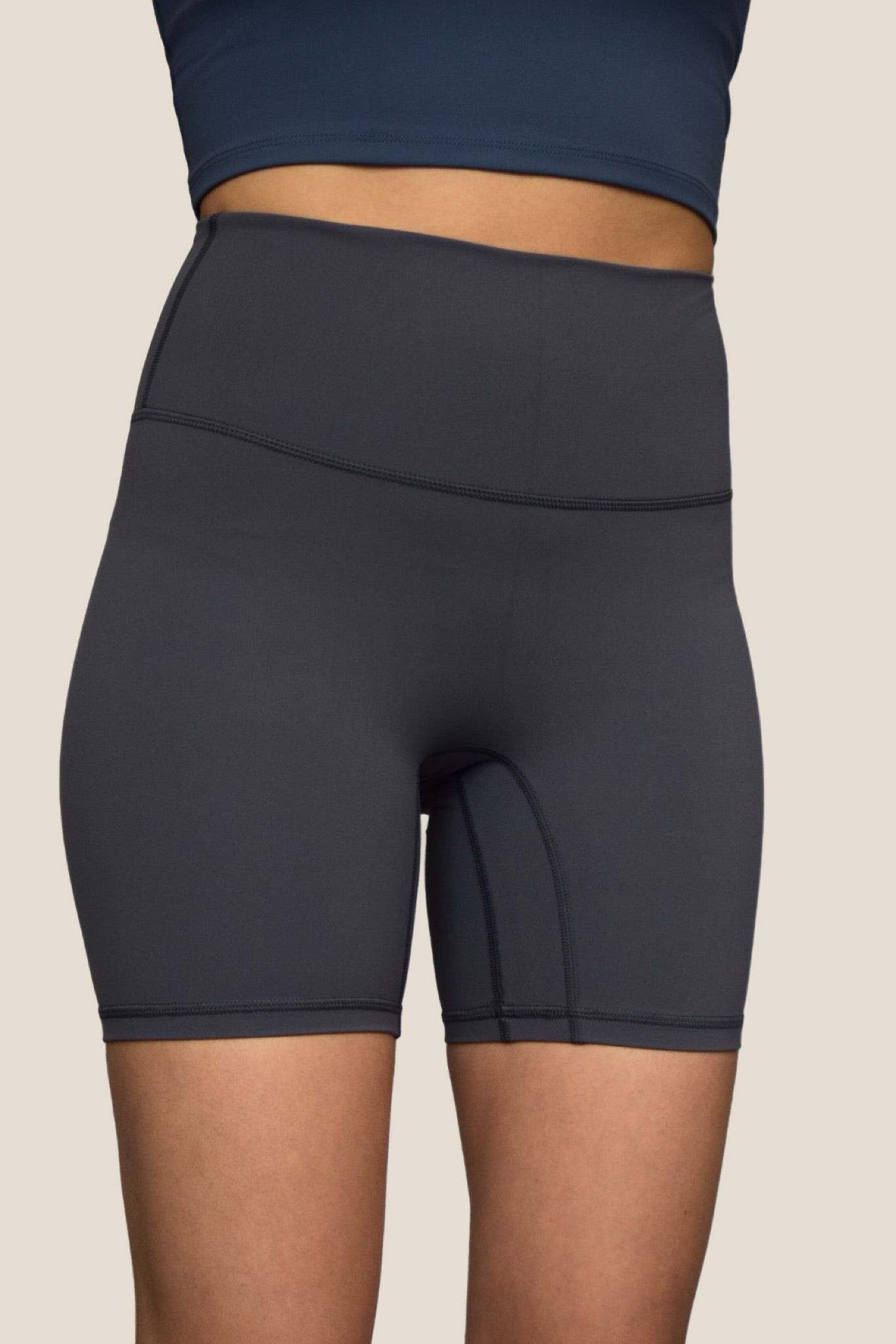Blue Grey Biker Shorts