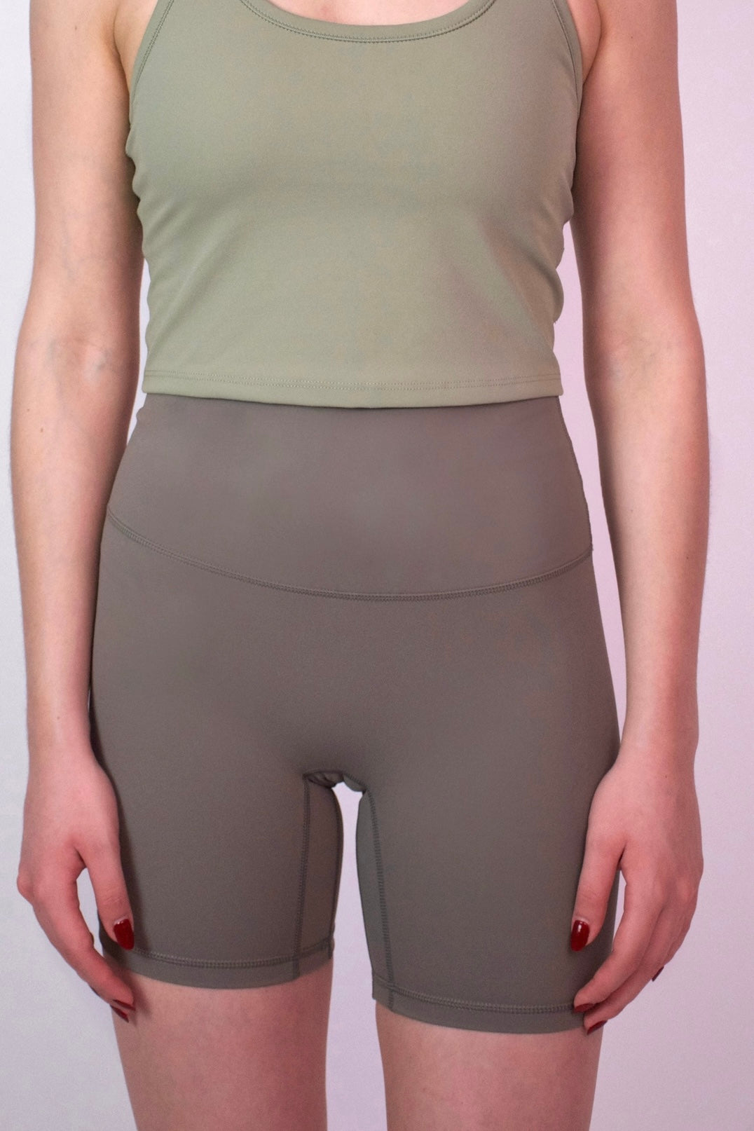 Green Gray Biker Shorts
