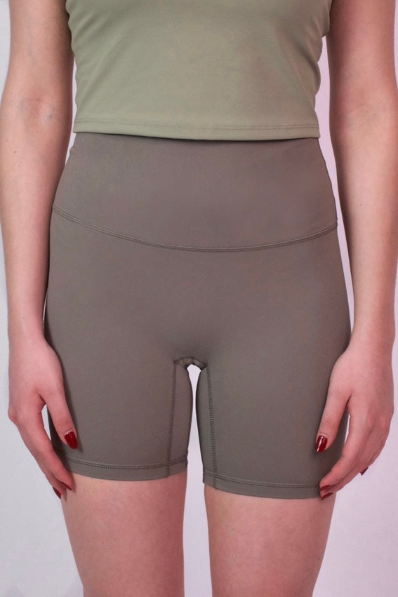 Green Gray Biker Shorts
